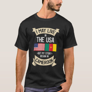 Kamerun Amerikanische Flagge USA Kamerunische Root T-Shirt