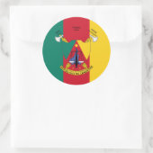 Kamerun Flag & Coat of Arms, Flag of Cameroon Runder Aufkleber (Tasche)