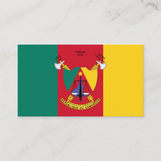 Kamerun Flag & Coat of Arms, Flag of Cameroon Visitenkarte (Vorderseite)