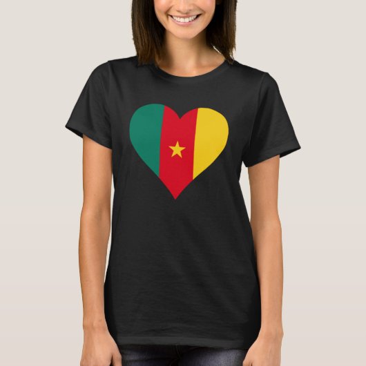 Kamerun Flag Herz Kamerun Liebe Kamerun T-Shirt (Vorderseite)