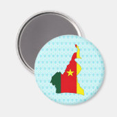 Kamerun Flag Karte in voller Größe Magnet (Vorderseite/Rückseite)