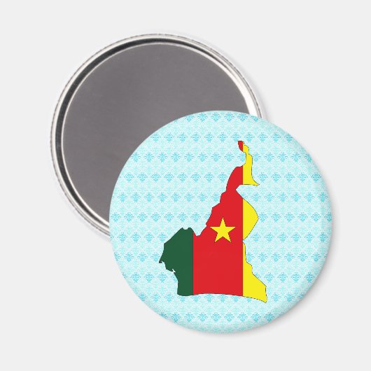 Kamerun Flag Karte in voller Größe Magnet (Vorderseite/Rückseite)