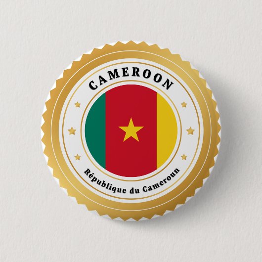 Kamerun-Flagge Button (Vorderseite)
