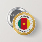 Kamerun-Flagge Button (Vorne & Hinten)