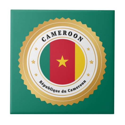 Kamerun-Flagge Fliese (Vorderseite)