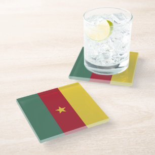Kamerun Flagge Glasuntersetzer