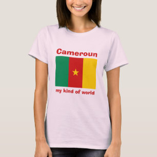 Kamerun Flagge + Karte + Text T-Shirt