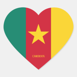 Kamerun Flagge Patriotisch Herz-Aufkleber