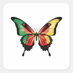 Kamerun Frack Butterfly Flag Sticker