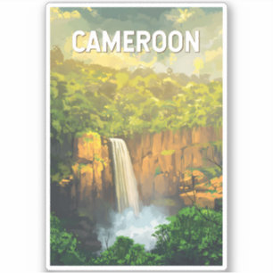 Kamerun Illustration Travel Art Vintag Aufkleber
