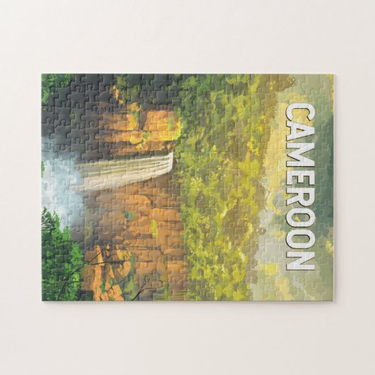 Kamerun Illustration Travel Art Vintag Puzzle (Horizontal)