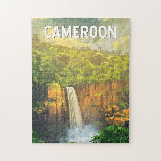 Kamerun Illustration Travel Art Vintag Puzzle (Vertikal)