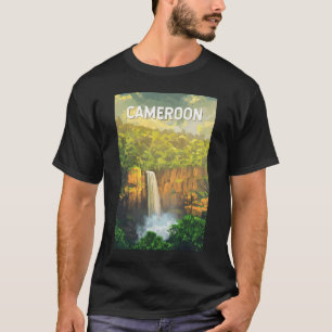 Kamerun Illustration Travel Art Vintag T-Shirt