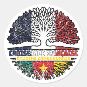 Kamerun Kamerunische Flagge Französisch-Frankreich Runder Aufkleber