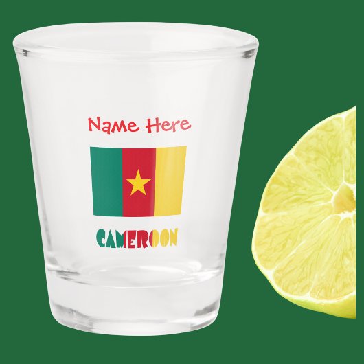 Kamerun Kamerunische Flagge Rot Personalisiert Schnapsglas
