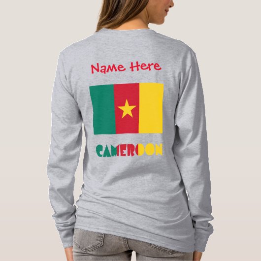 Kamerun Kamerunische Flagge Rot Personalisiert T-Shirt (Rückseite)