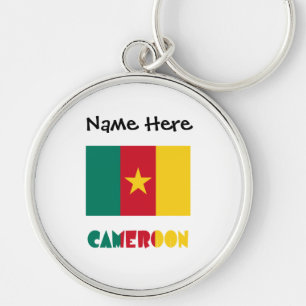 Kamerun Kamerunische Flagge Schwarz Personalisieru Schlüsselanhänger