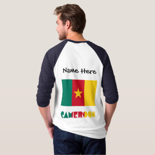 Kamerun Kamerunische Flagge Schwarz Personalisieru T-Shirt