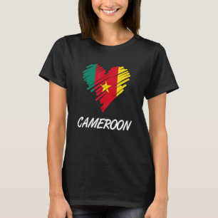 Kamerun Kamerunische Flagge Stolz Herz Liebe Flagg T-Shirt