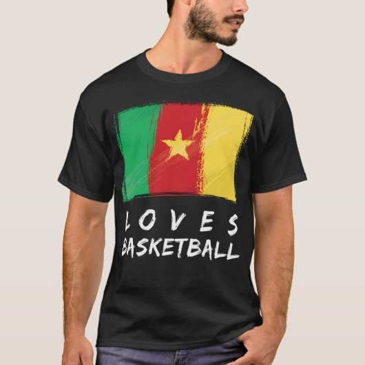 Kamerun Lieben Basketball T-Shirt (Vorderseite)
