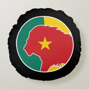 Kamerun Lion Kamerunische Nationale Tierflagge Rundes Kissen