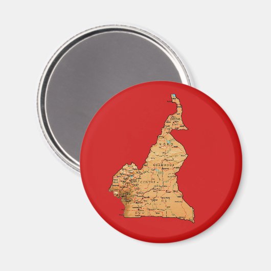 Kamerun Map Magnet (Vorderseite/Rückseite)