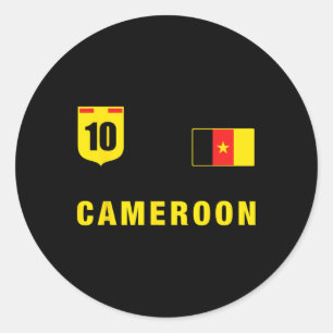 Kamerun Outfit Grün Kamerun Bekleidungsdesign Männ Runder Aufkleber