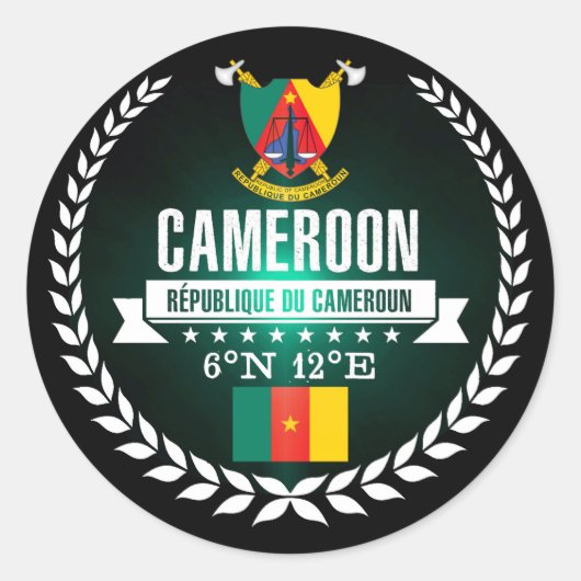 Kamerun Runder Aufkleber (Vorderseite)