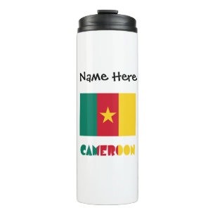Kamerun und kamerunische Flagge Personalisiert Thermosbecher