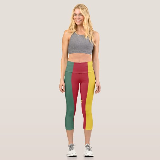 Kamerunaflagge Capri Leggings (Vorderseite)
