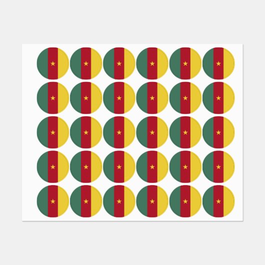 Kamerunaflagge Etiketten (Blatt)