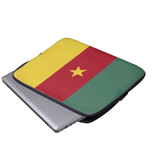Kamerunaflagge Laptopschutzhülle (Vorne Knopf)