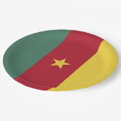 Kamerunaflagge Pappteller (Schrägansicht)