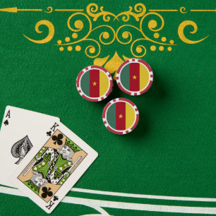Kamerunaflagge Pokerchips