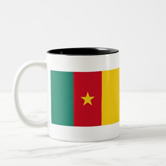 Kamerunaflagge Zweifarbige Tasse (Links)