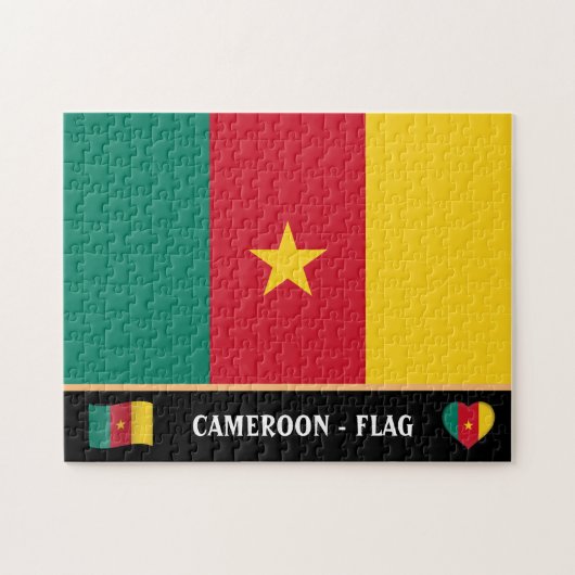 Kameruner Flagge & Kamerun Land / Kamerun Puzzle (Horizontal)