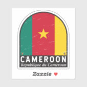 Kameruner FlaggenEmblem gestört Vintag Aufkleber (Blatt)