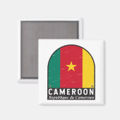 Kameruner FlaggenEmblem gestört Vintag Magnet (Vorderseite/Rückseite)