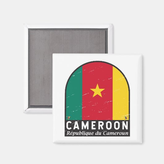 Kameruner FlaggenEmblem gestört Vintag Magnet (Vorderseite/Rückseite)