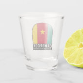 Kameruner FlaggenEmblem gestört Vintag Schnapsglas (Rückseite)
