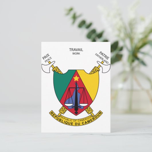 Kameruner Wappen CM Postkarte (Stehend Vorderseite)