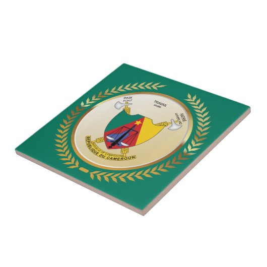 Kameruner Wappen Fliese (Seite)