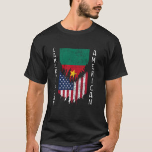 Kamerunische amerikanische Flaggen rissen Torn Kam T-Shirt