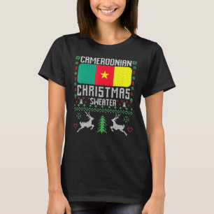 Kamerunische Flagge Kamerunischer Weihnachtssüßer T-Shirt