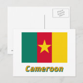 Kamerunische Flagge mit Namen Postkarte (Vorne/Hinten)