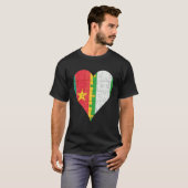 Kamerunisches nigerianisches FlaggenHerz T-Shirt (Vorne ganz)