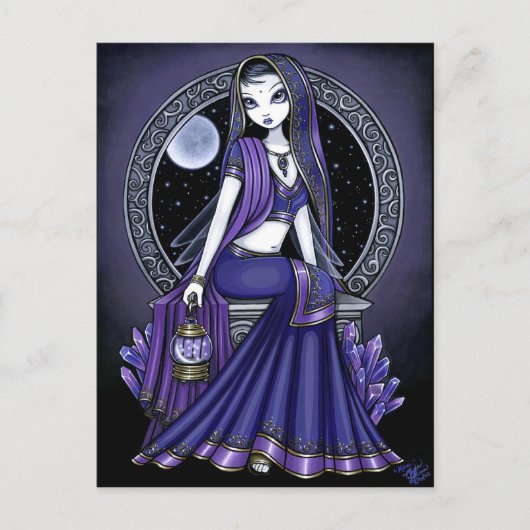 "Kami" Lila Moon Sari Fairy Postcard Postkarte (Vorderseite)