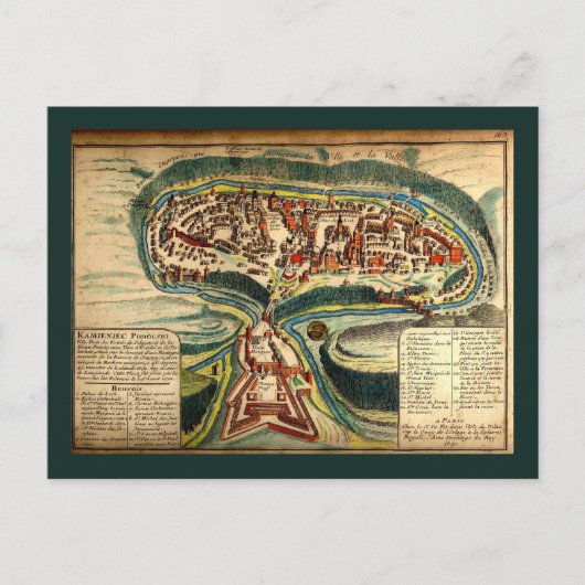 Kamianets Podilskyi Karte 1691 (Vorderseite)