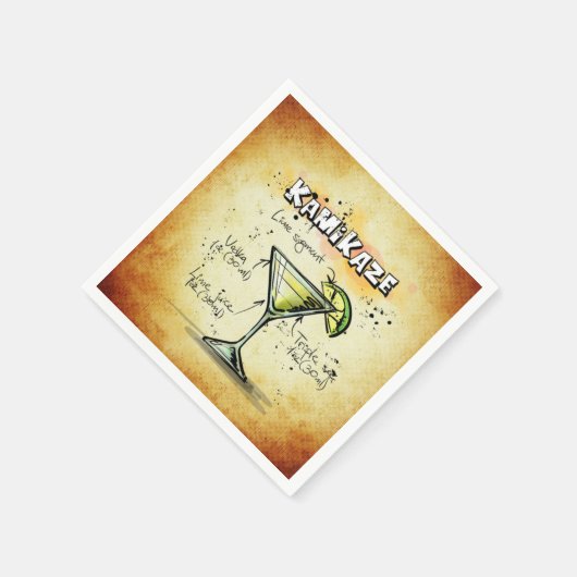 Kamikaze Barkeeper Drink Rezept Serviette (Ecke)