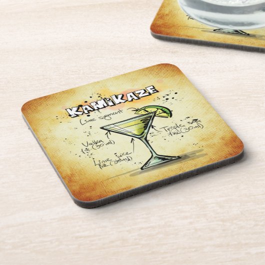 Kamikaze Barkeeper Drink Rezept Untersetzer (Linke Seite)